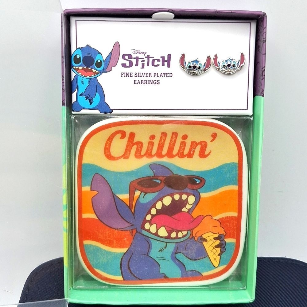 Disney Lilo and Stitch Earrings and Trinket Tray Set Stitch stud earrings gift